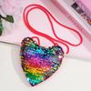 Creative Zipper Backpack for Kids: Sequin Heart Crossbody & Coin Pouch for Little Girls - Cute and Girly Design