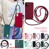 Crossbody Lanyard Liquid Silicone Case for iPhone 15 14 13 12 11 Pro Max XSMax XR 7 8 SE2 Samsung S24 S23 S22 S21 S20 Ultra Plus S21FE A13 A53 A54 A52