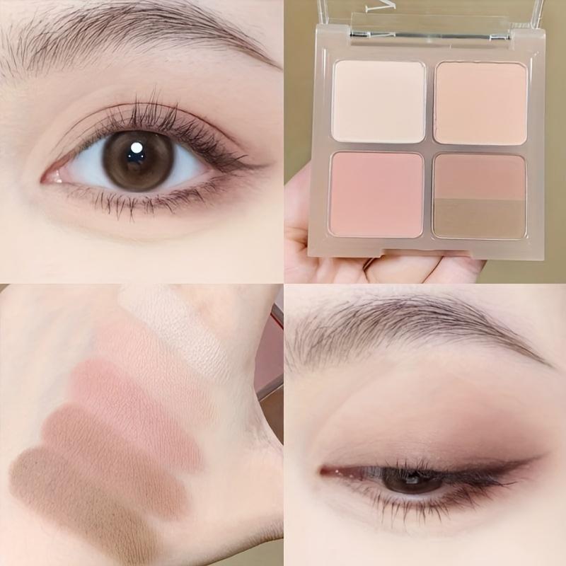 5-Farben-Lidschattenpalette mit mattem Lidschatten, lang anhaltender Braun-Nude-Pink-Farbton, leicht aufzutragender Lidschatten für das tägliche Pendeln, Make-up-Lidschatten für Frauen