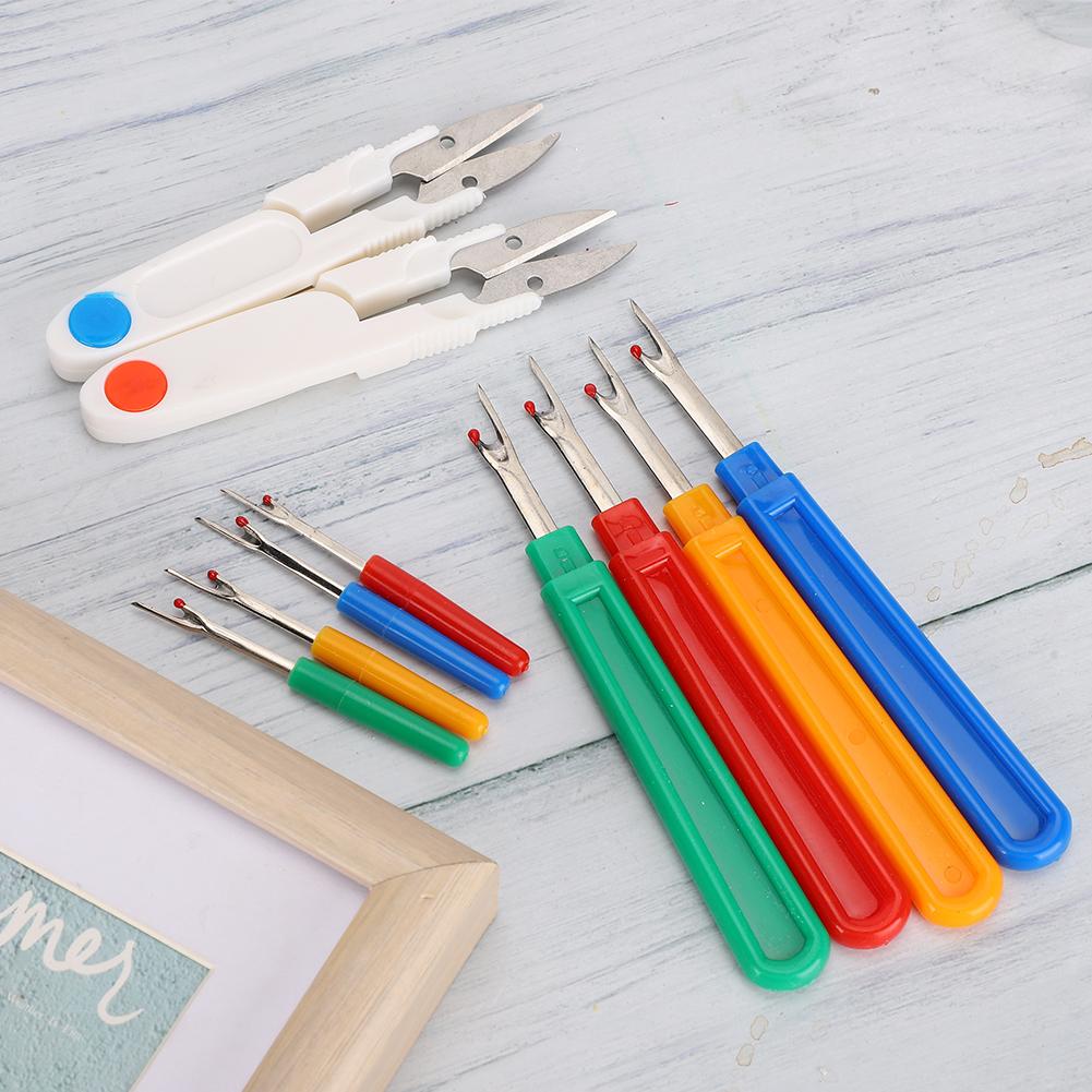 1 Set Unelte de Cusut Colorate Foarfece de Cusut Tăietor de Fir de Ață Desfăcătoare de Cusături cu Mânere de Plastic
