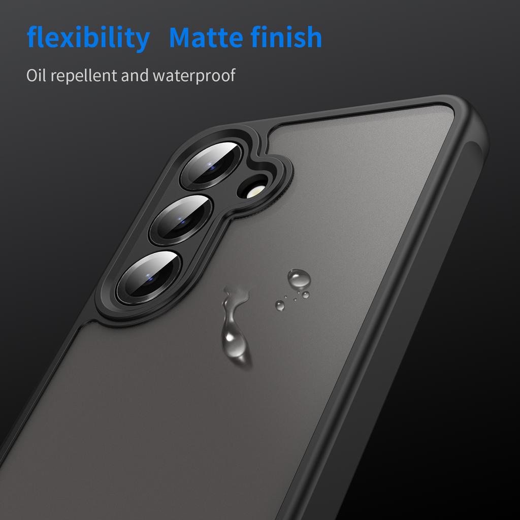 Für Samsung Galaxy S25/S24 Handyhülle Sturzsicher Airbags Mattiert Durchscheinend PC+TPU Rückseite