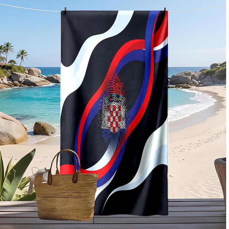 Asciugamano da Spiaggia con Stampa Calcio Croazia Asciugatura Rapida Super Assorbente Morbido Asciugamano da Bagno per Nuoto Spiaggia Viaggio Souvenir Regalo per Fan