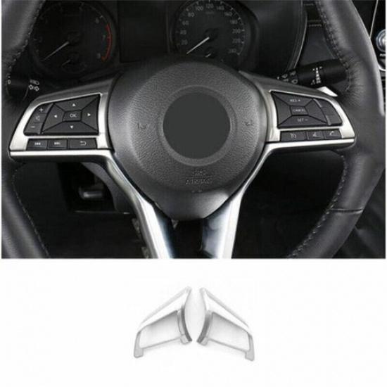For Nissan Altima/Teana - Silver Steel Steering Wheel Button Cover Trim