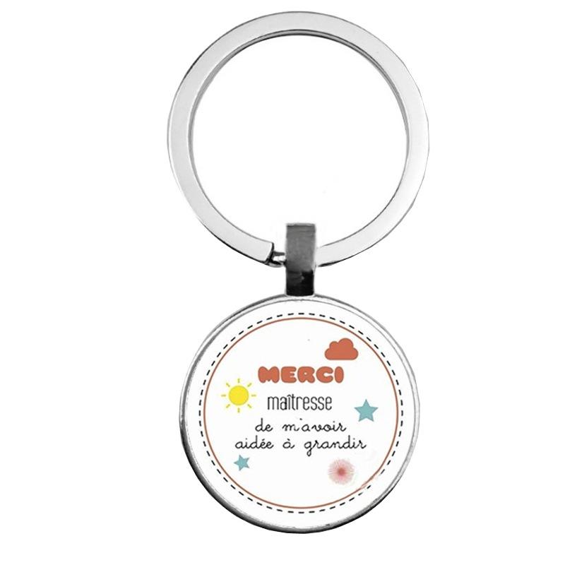 Keychain Accessories Pendant Floral Thanksgiving Text Good Friends Retro Personalized Keychain Gift Pendant