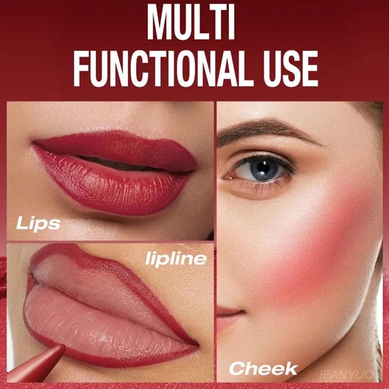 6 Color Tapered Lip Liner Nude Matte Lipstick Pencil Long-Lasting Waterproof Lipliner Pencil Non-Stick Cup Lips Contour Makeup