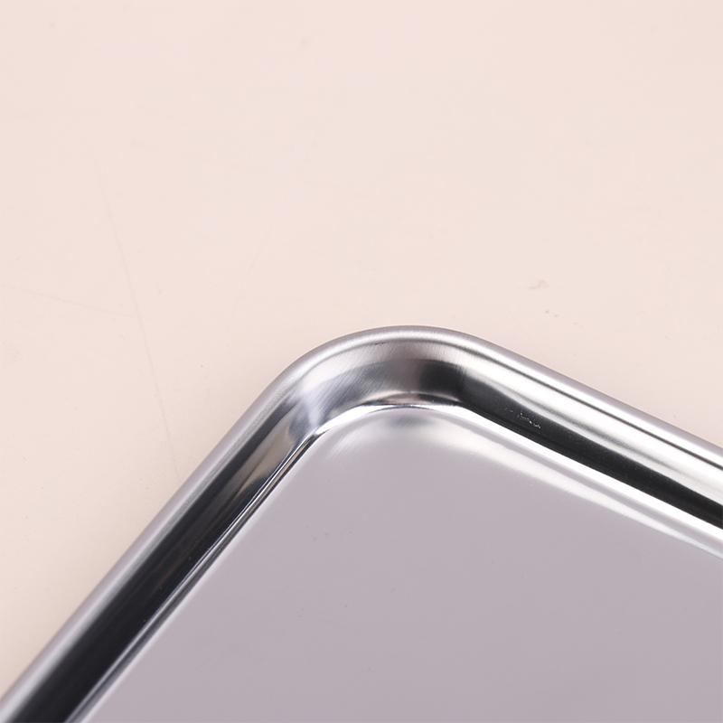 Nordic Stainless Steel Rectangular Tray Pastry Food Baking Plates Pallet Storage Disk Snack Cake Dish Organizer Tray Home Decor