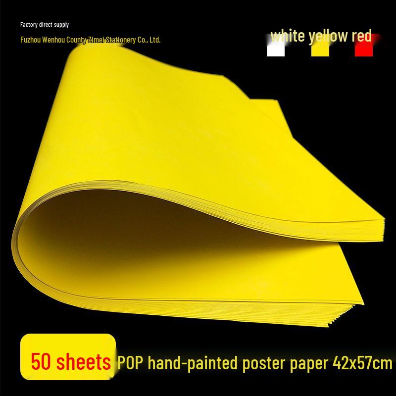Large Blank Handwritten Poster Paper for Creative Advertising - White, Yellow, Red