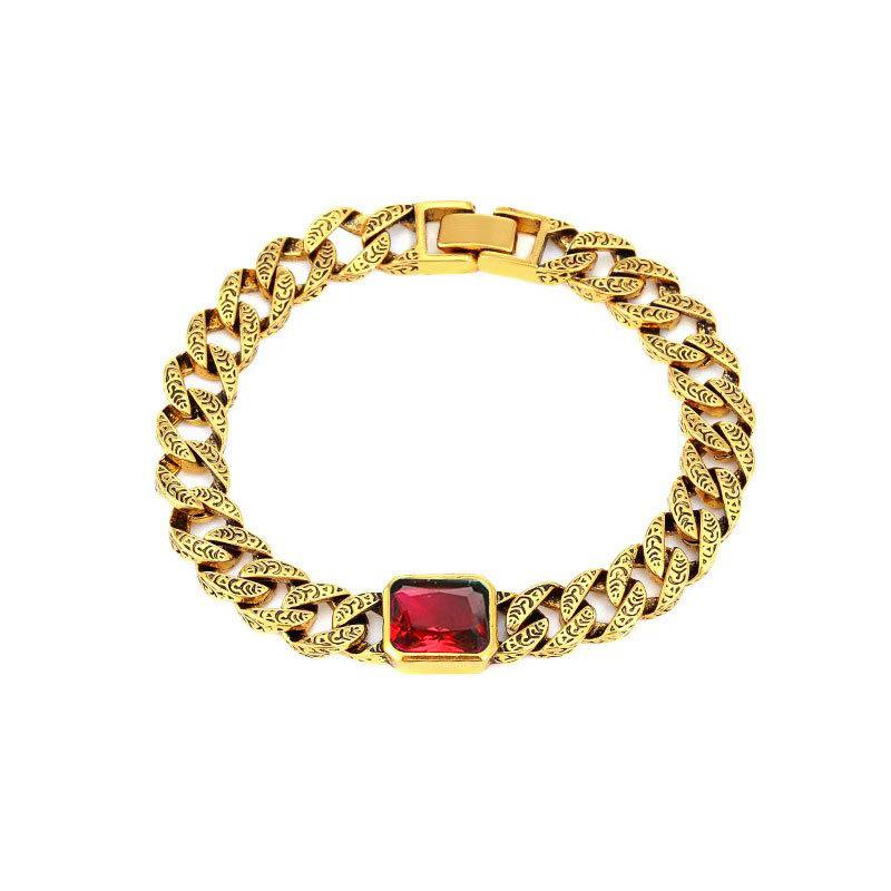 Gem Couple Bracelet, High-End Sense Retro Totem Bracelet, Trendy And Cool Personality Hand Jewelry, Supply