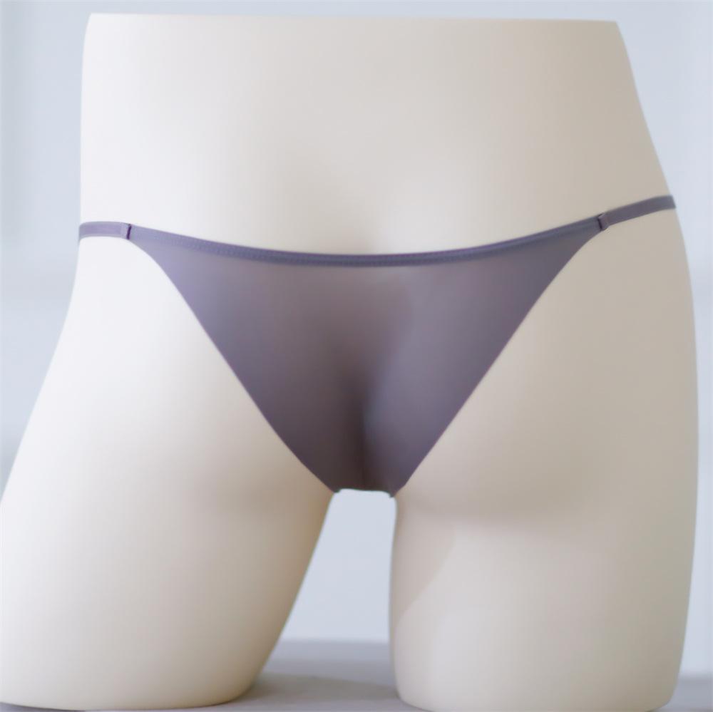 Quick Drying Ice Silk Thong Men'S Panties Sexy U Bulge Pouch G-String Lingeries One Piece Underwear Low Waist Traceless Panties