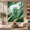 Arazzo Decorativo, Arte da Parete Stampata Sporting CP FC, Appeso a Parete Leggero per Sfondo Camera da Letto