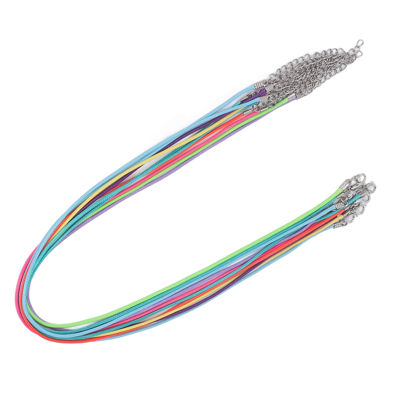 

150 шт. Вощеный шнур для ожерелья, в ассортименте цветов, прочный, широкое применение, веревка для ожерелья с застежкой-лобстером