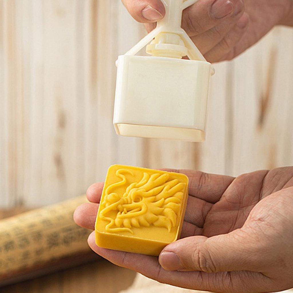 Hand Pressed Mooncakes Mold Chinese Dragon Cookie Moulds Flexible Plastics Pastries Dessert Mold for Baking Enthusiasts