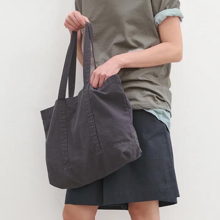 Canvas Washed Tote Bag (Charcoal)