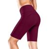 High Waist Butt Lifting Compression Biker Shorts for Women Tummy Control Stretchy Fitness Leggings with Side Pockets for Outdoor Sports