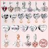 Funkelnde Familie Herz Engelsflügel Pavé Kupfer Anhänger Charms Passen Original Armband Perlen Schmuck Geschenk DIY