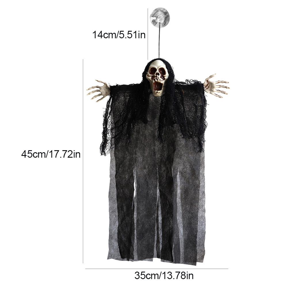 1Pc Creepy Skeleton Face Hanging Ghost Halloween Decoration Horror Haunted House Halloween Props Supplies