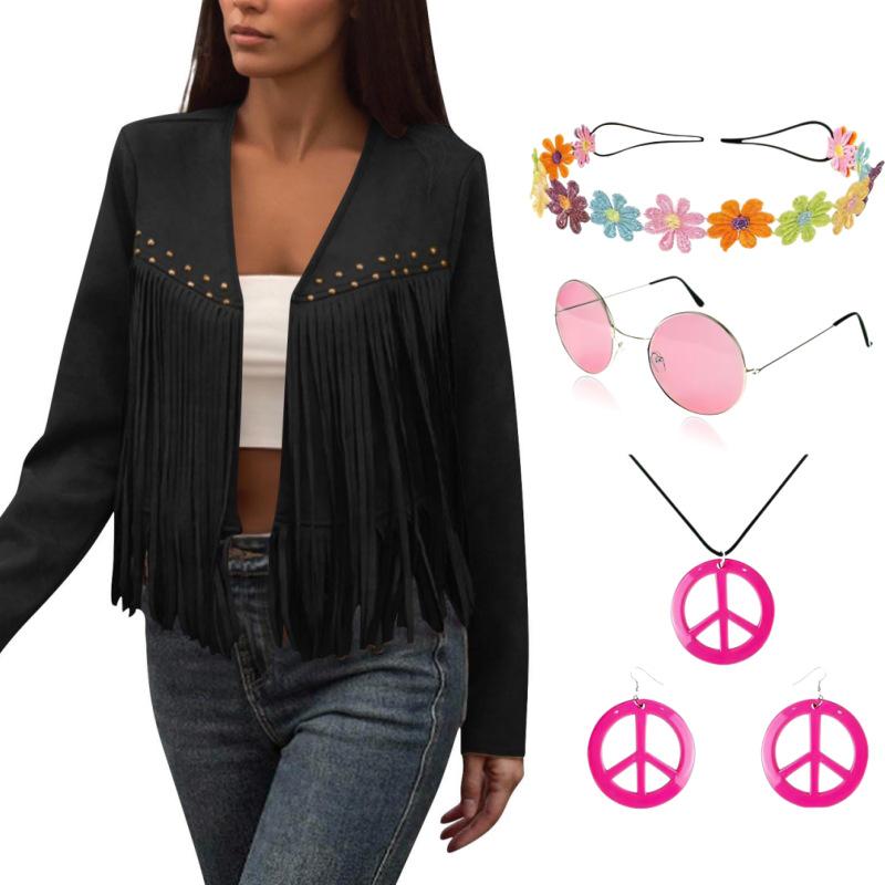 

2026 Women s Retro Ethnic Tassel Cardigan XL