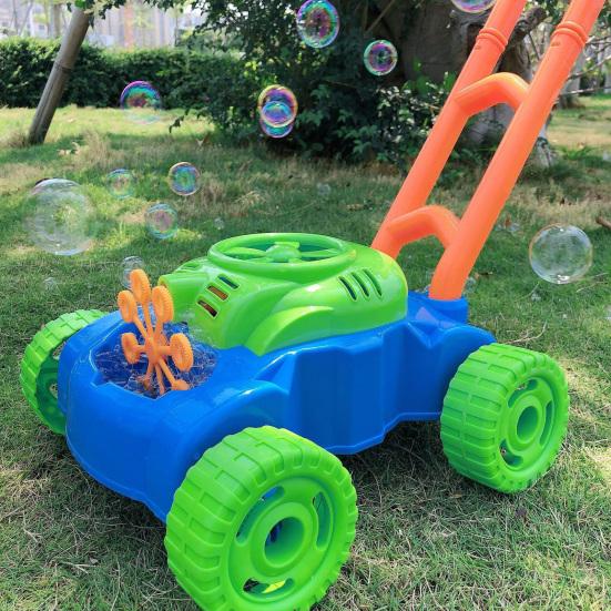 Bubble Machine Children Toy with Music Light Hand Pushed Weed Machine Shape Bubble Car Toy Outdoor Play Bubble Car for Kids