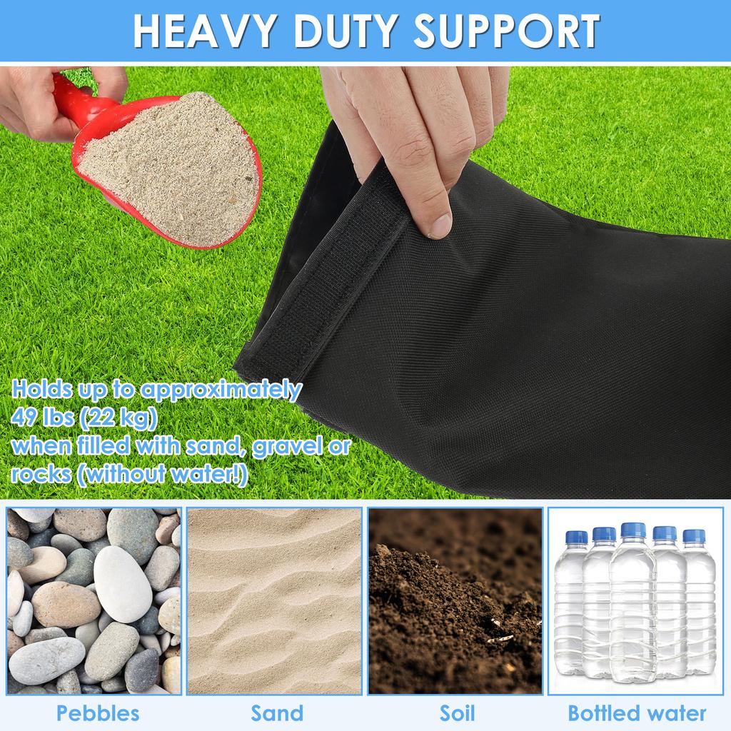 2Pcs Oxford Cloth Arched Sand Bags Weatherproof Fillable Outdoor Furniture Sandbags Tear Resistant Umbrella Base Weight Bags