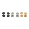 Korean Style Unisex Barbell Combo Earrings: Round, Double-Sided Black Ear Bone Studs – Simple Design