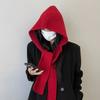 Hooded Shawl Hat Scarf Integrated Warm Autumn and Winter Dual-purpose Knitted Cape Versatile Fashion Hat