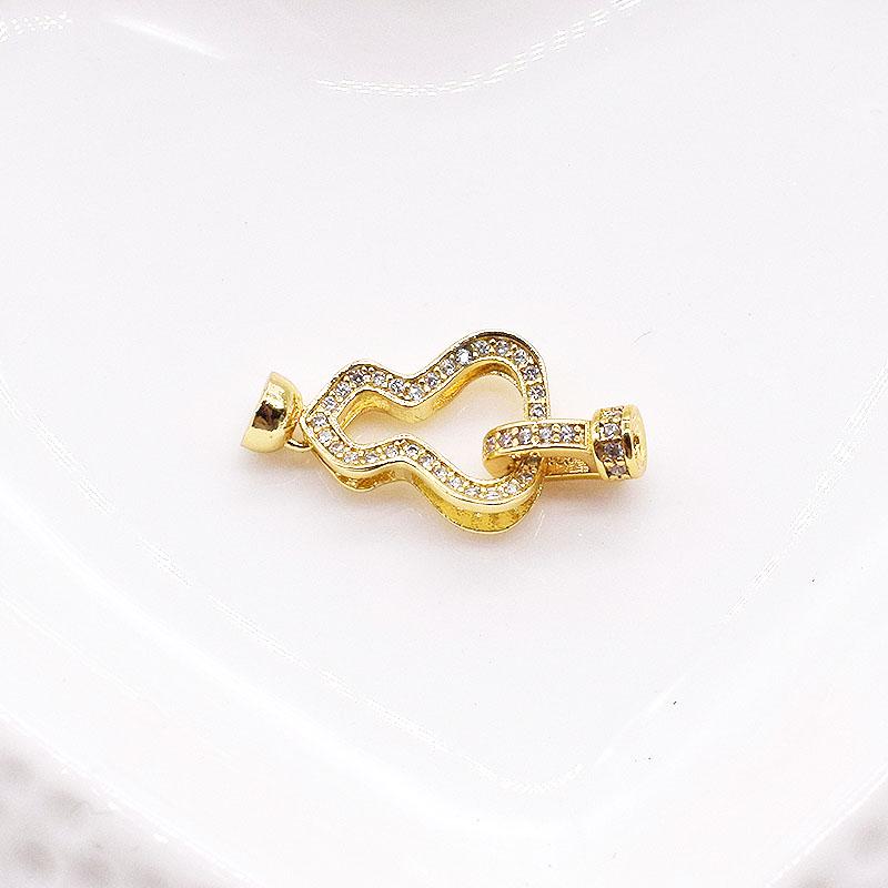 925 Silver-Plated Pearl Necklace Clasp - DIY Jewelry Sweater Chain Lock Gourd Clasp