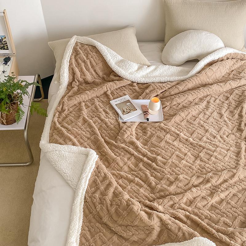Simple Solid Color Blanket Home Thickened Leisure Blanket Office Nap Blanket Warm Soft and Skin Friendly Sofa Bed Blankets