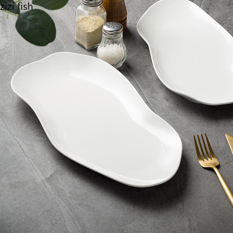 Kreativ Uregelmessig Keramisk Middagstallerken Fisktallerken Sushitallerken Dessertsnackstallerkener Salattallerkener Restaurant Spesial Servise