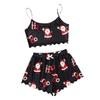 Elegant Christmas Sleeveless Milk Silk Two-Piece Set for Home
