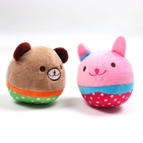 Puppy Cartoon Animals Bear Rabbit Plush Doll Cat Dog Biting Vocal Toy Pet Supply