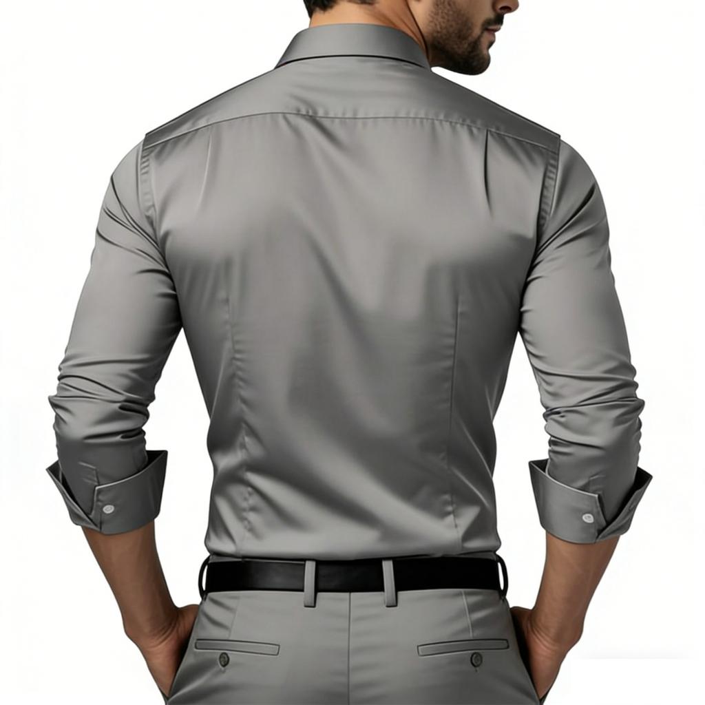 Men's Casual -color Business Shirt - Men's Long-sleeved Collar Button-up Shirt