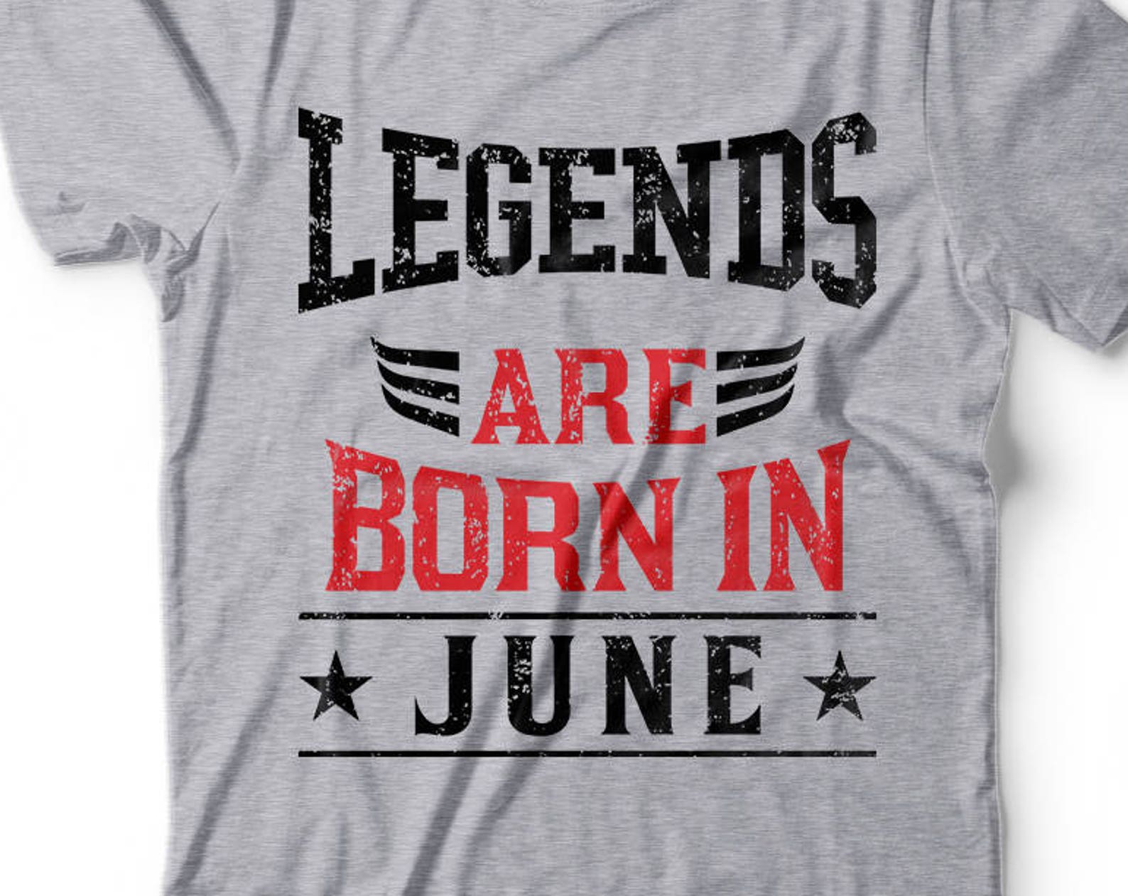 Legends Are Born In June T-Shirt: Birthday Gift Tee 4XL