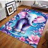 Fantasy World Elephant Printed Carpet for Bedroom Living Room Bedside Sofa Floor Mat Modern Home Decor Area Rug Machine Wash