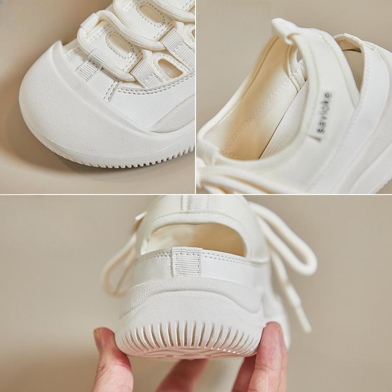 New Style of Perforated Canvas Shoes for Students Flat and Breathable with Half Support