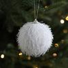 8CM Bílá pěnová vánoční koule ozdoba zasněžená sváteční dekorace lehká flitrovaná vánoční stromek závěsná ozdoba pro domov Nový rok