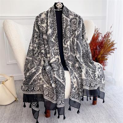 Design Winter Damen Schal Mode Paisley Muster Baumwolle Hijabs Schals Für Damen Schals Und Wickeltücher Pashmina Stolen