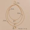 Wind exaggerated love pendant multi-layer women's alloy necklace accessories