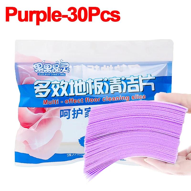

Листы для мытья полов Таблетки для чистки керамической плитки Средства бытовой гигиены Дезодорант для туалета Средства для уборки желтой грязи A-Purple 30Pcs