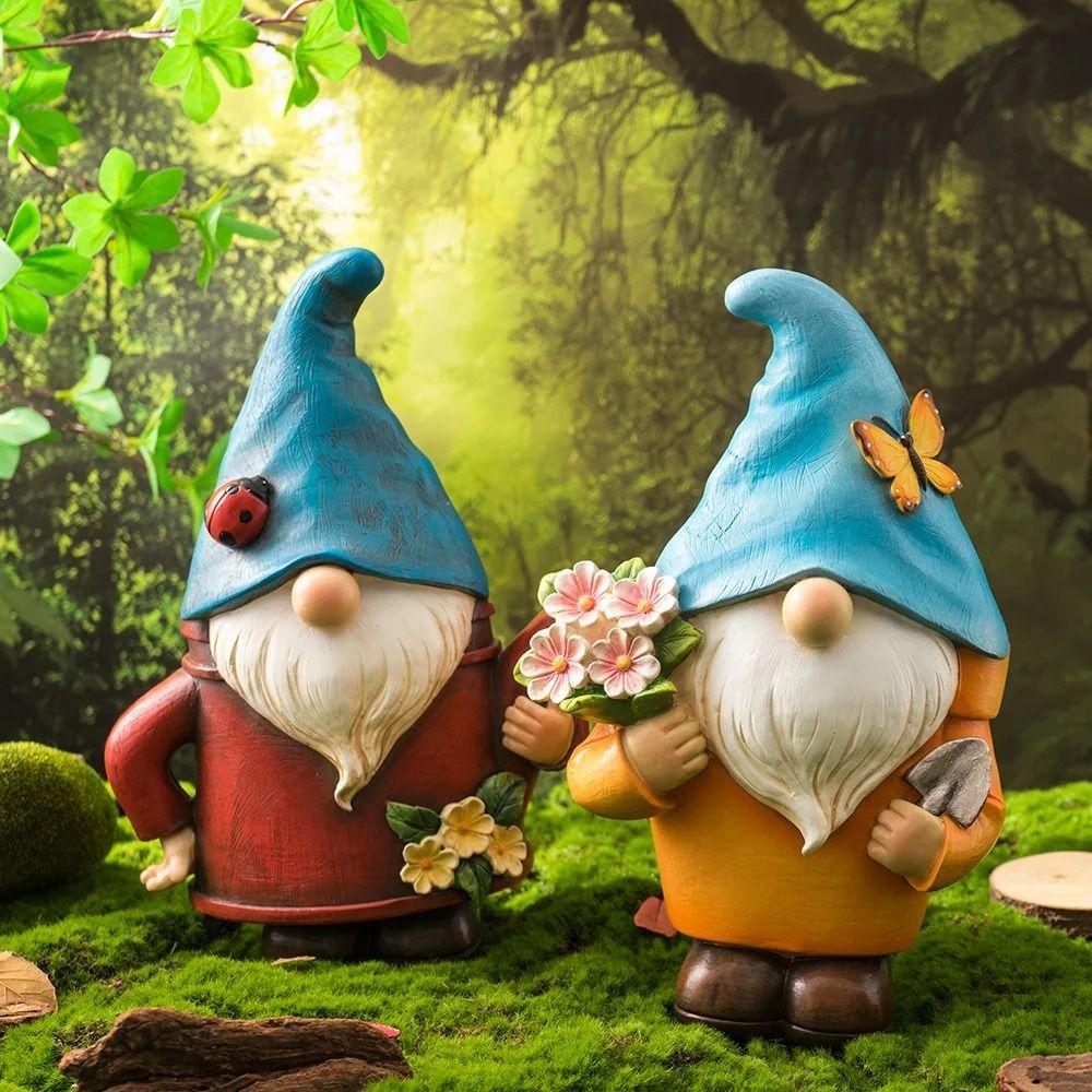 Resin Gnome Dwarf Flower Pot Cute Garden Elf Pot Figurine Hydroponic Flower Holder  Desktop
