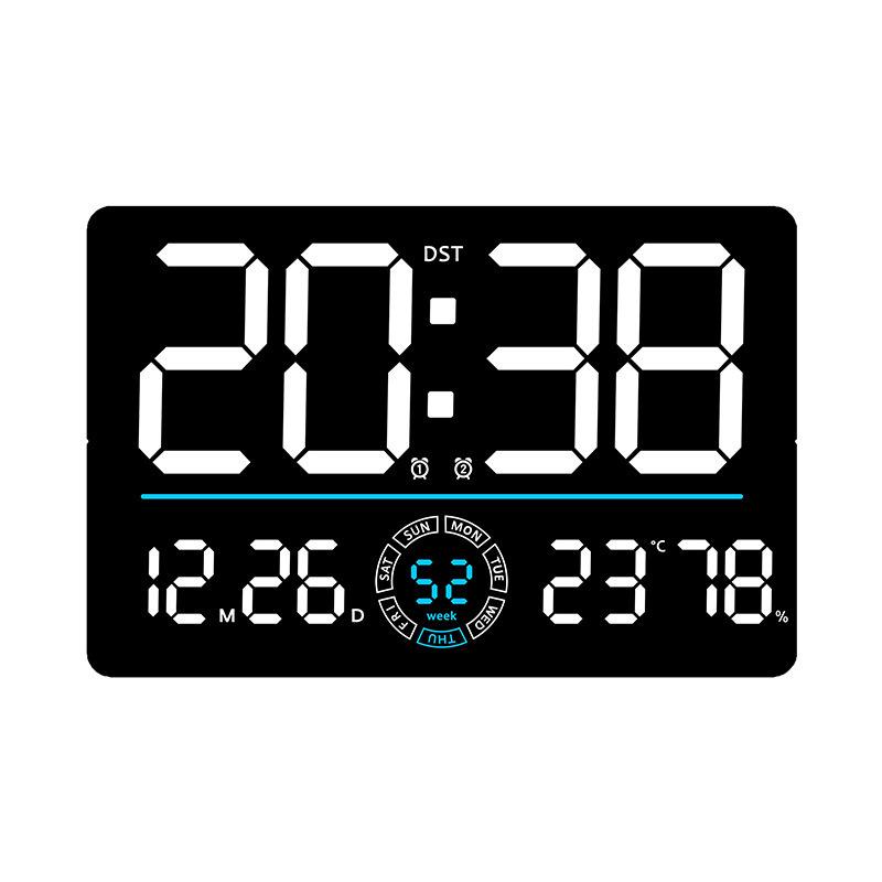LED Digital Wall Clock with Bluetooth & Auto Time Sync for Living Room - Model 6667