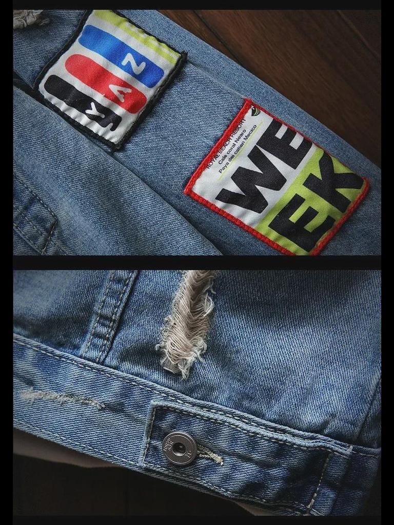Men's Trendy Embroidered Denim Jacket - European/American Street Style Retro Loose-Fit Versatile Coat