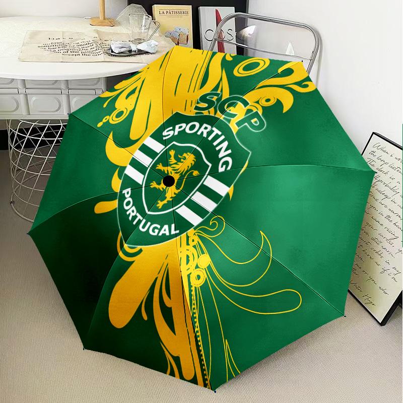 Sporting football Crest Automatic Folding Umbrella - 8-Rib Travel Umbrella with Auto Open/Close & Portable Gifts for holidays or birthdays
