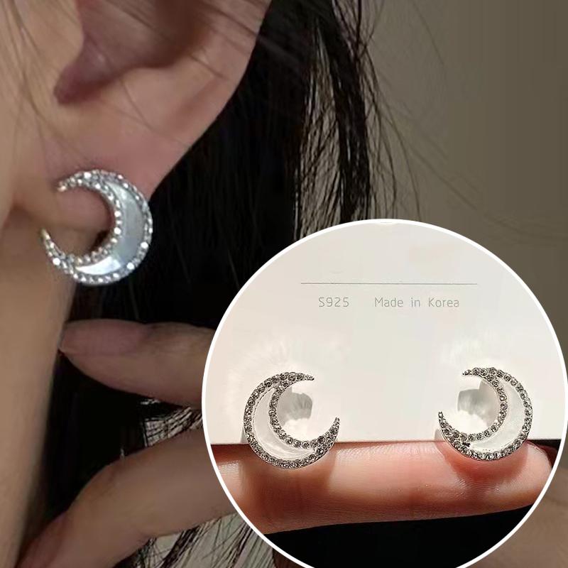 

Новое поступление, классические женские серьги-гвоздики с геометрическим рисунком звезды и Луны, женские ювелирные изделия со стразами и кристаллами