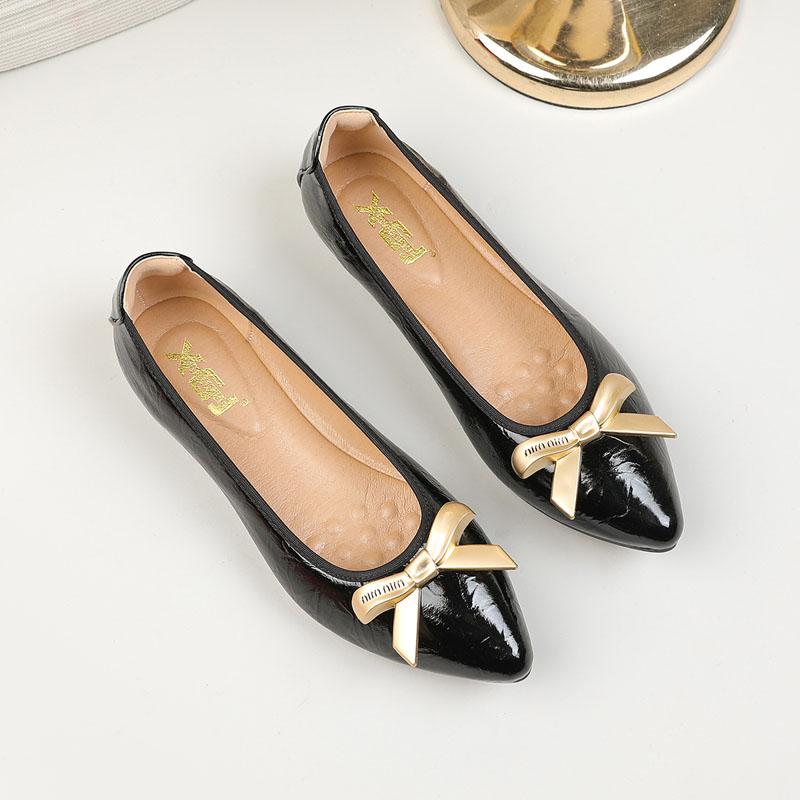 Spring Autumn Patent Leather Woman Flats Shoes Ballets Fashion Office Ladies Female Girl Ballerina Dress Shoes Loafers WSH5335