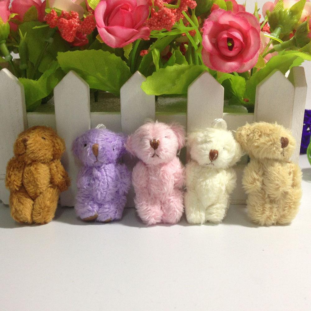 10Pcs 4.5Cm Soft Mini Joint Rabbit Plush Doll Toys Teddy Bears Animal Stuffed Plush Pendant Keychain Girl Diy Ornaments Gifts