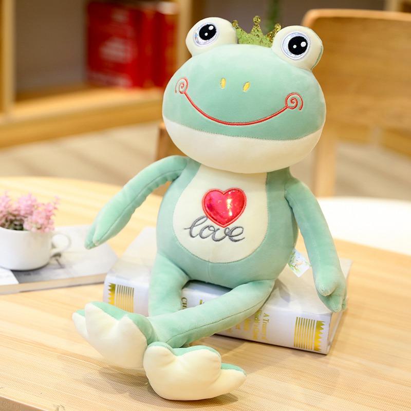 35cm-100cm Crown Frog Long Legs Plush Toy Soft Stuffed Cartoon Animal Frog Doll Baby Toys Kids Girls Birthday Gifts