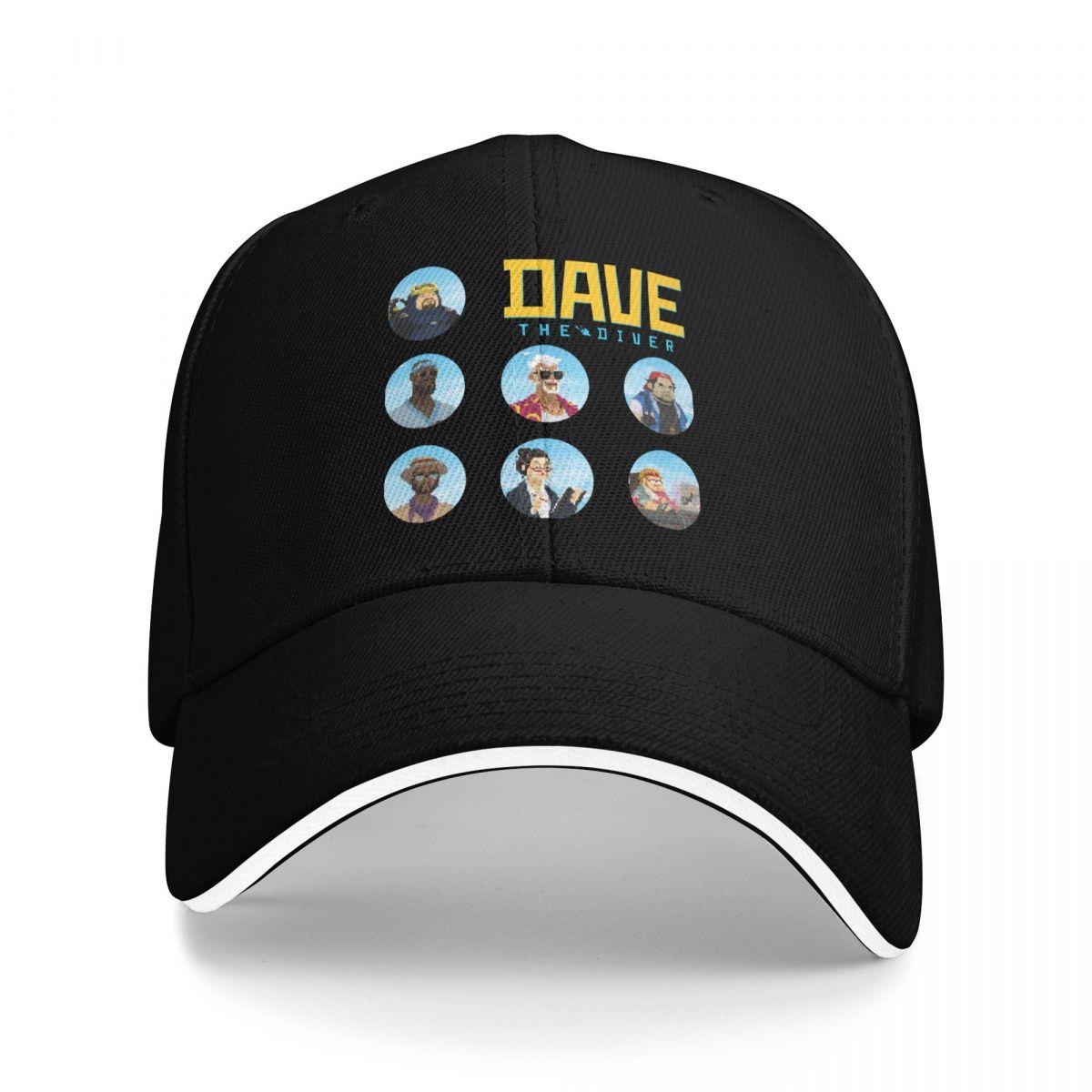 

Baseball Caps Dave The Diver Characters Customized Female Male Outdoor Spring Hats One Size