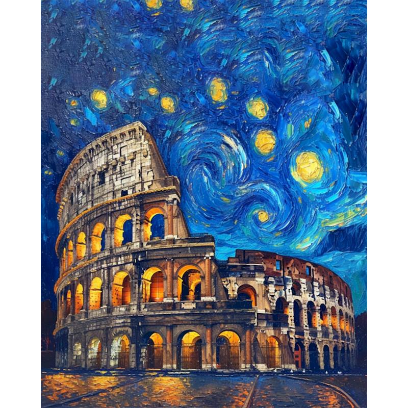 CHENISTORY Abstract Paint By Numbers Handpainted Canvas Painting Starry Sky Painting By Numbers For Living Room Wall Home Decora