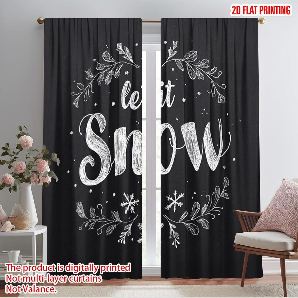 

2pcs,2D plane printing Contemporary Curtains Christmas Gnome Polyester Fabric (without rod) Outdoor Decorations for Bedroom, 52.50×116.00 CM 2pcs