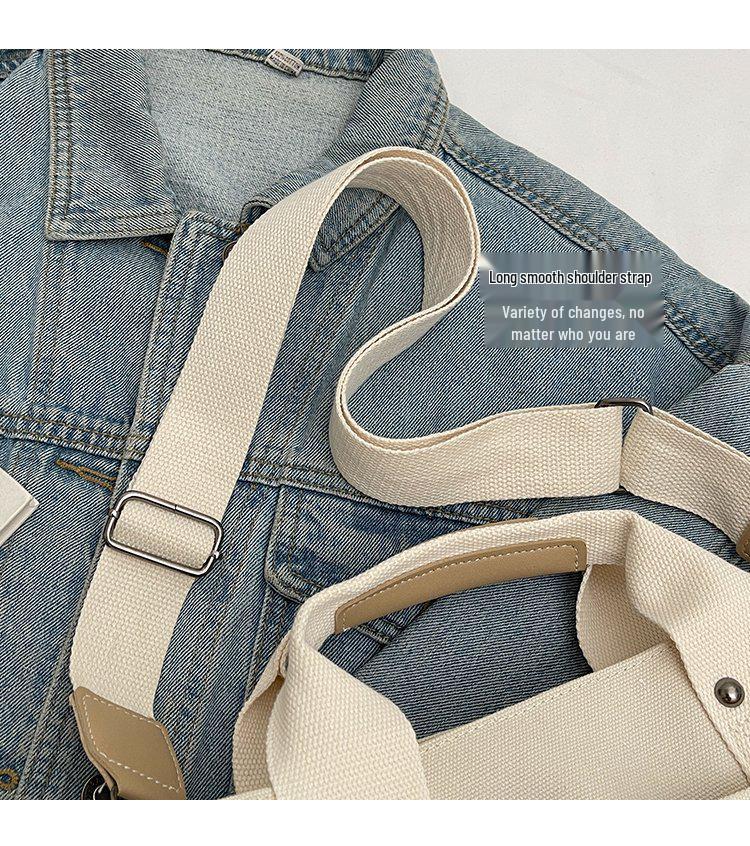 2024 Multi-Layer Color Block Canvas Crossbody Tote Bag for Mommies